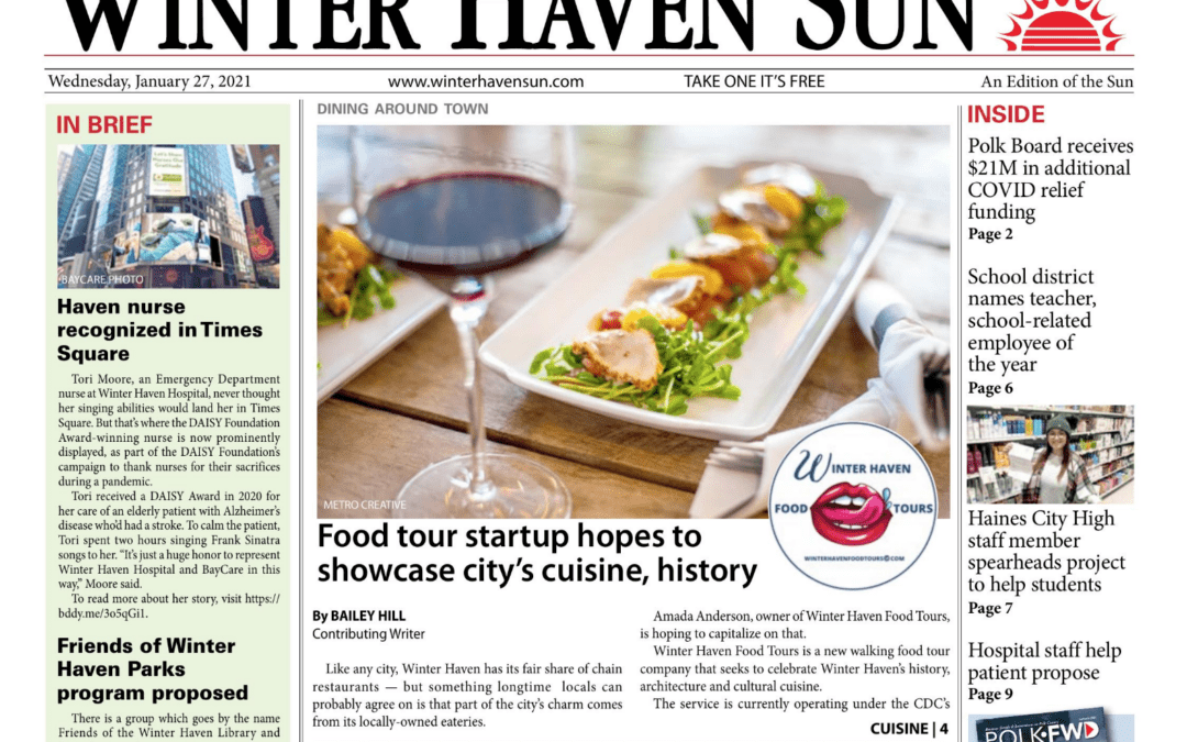 WH FOOD TOURS Was Featured in The Winter Haven Sun