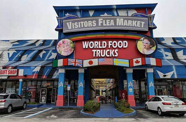 front exterior entrance outdoor visitors flea market world food trucks kissimmee